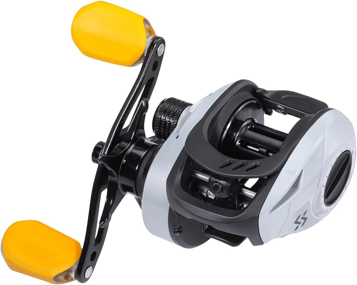 image:imageSougayilang Baitcasting Reel 18LB Carbon Fiber Drag 711 Baitcasters Hightech Innovation Baitcast Fishing ReelsOrangeRight Handed