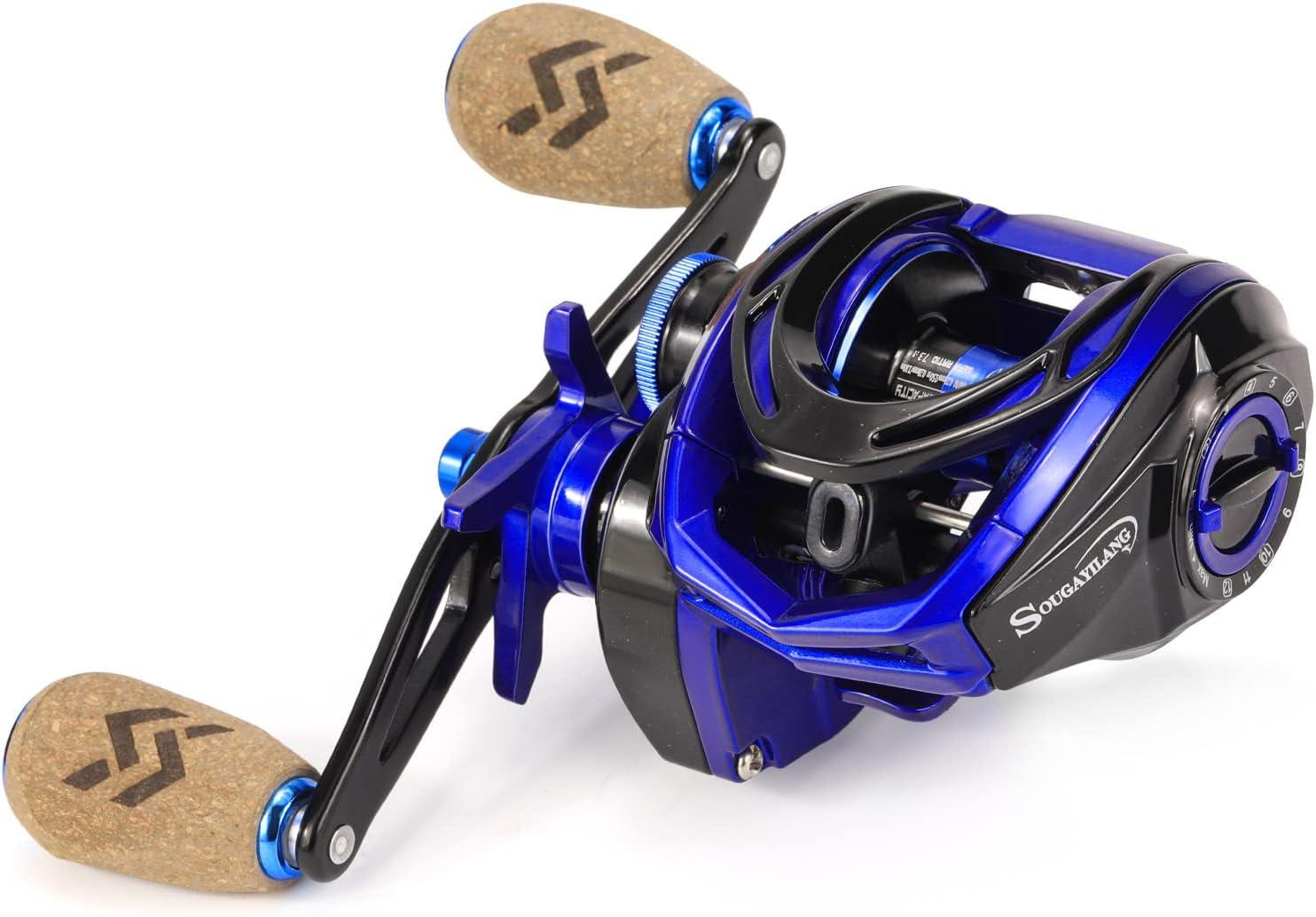 image:imageSougayilang Baitcasting Reel 701 Gear Ratio Super Smooth Power 9 1 Shielded Ball Bearings AntiCorrosion Baitcaster Reel Fishing ReelRight Handed 200size