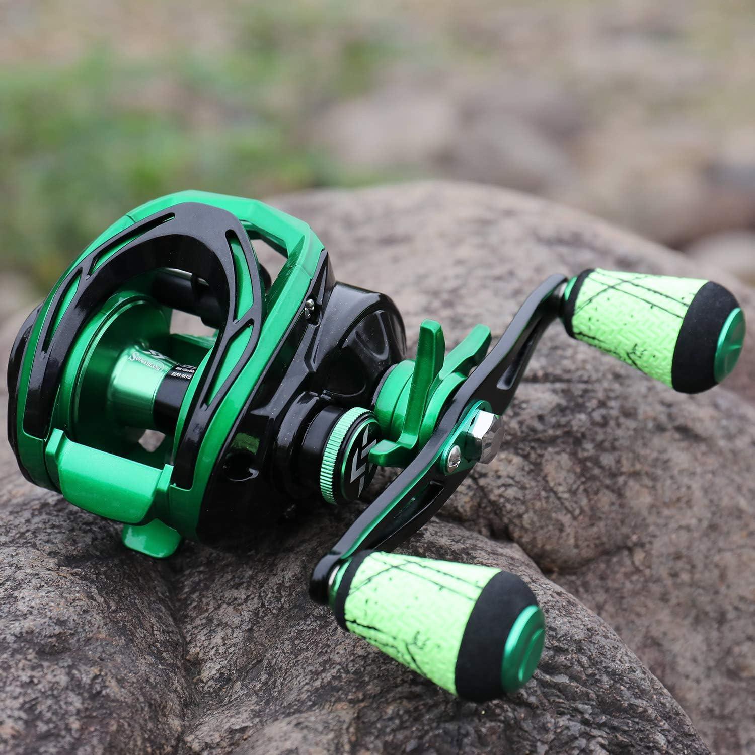 image:imageSougayilang Baitcasting Reels Colorful Fishing Reel 801731 Gear Ratios 91 BB Magnetic Braking SystemGreen Left Handed