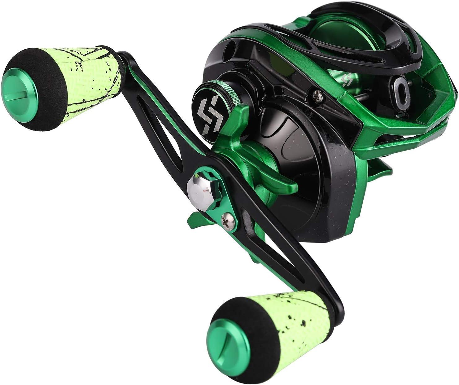image:imageSougayilang Baitcasting Reels Colorful Fishing Reel 801731 Gear Ratios 91 BB Magnetic Braking SystemGreen Left Handed