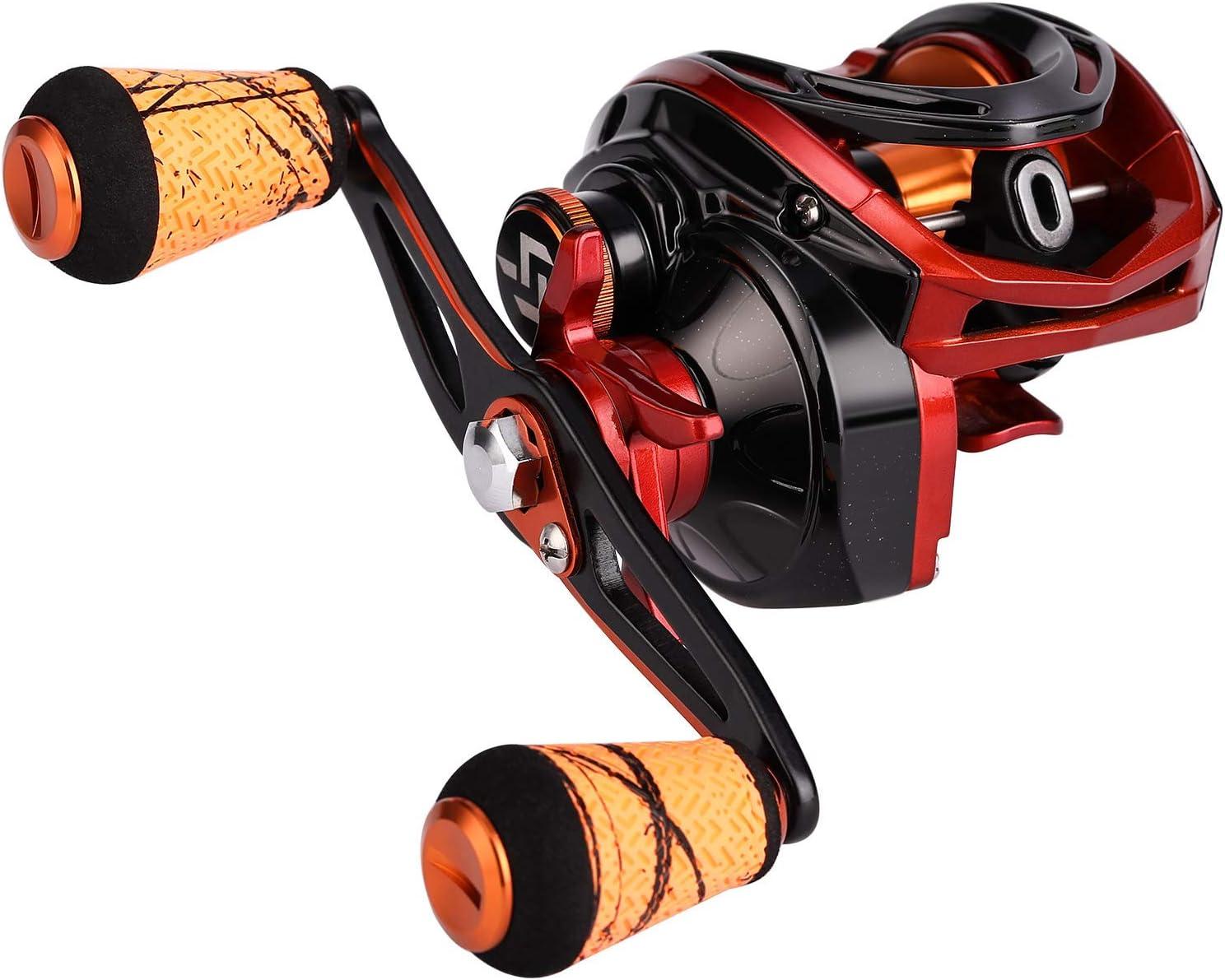 image:imageSougayilang Baitcasting Reels Colorful Fishing Reel 801731 Gear Ratios 91 BB Magnetic Braking SystemOrange Right Handed