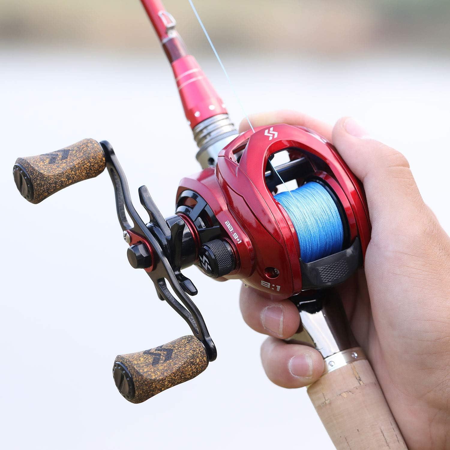 image:imageSougayilang Baitcasting Reels 81 Gear Ratio Fishing Reel with Magnetic Braking System Casting Reel 9 1 Ball Bearings Super Smooth AntiCorrosion Baitcaster ReelEnergy RedLeft