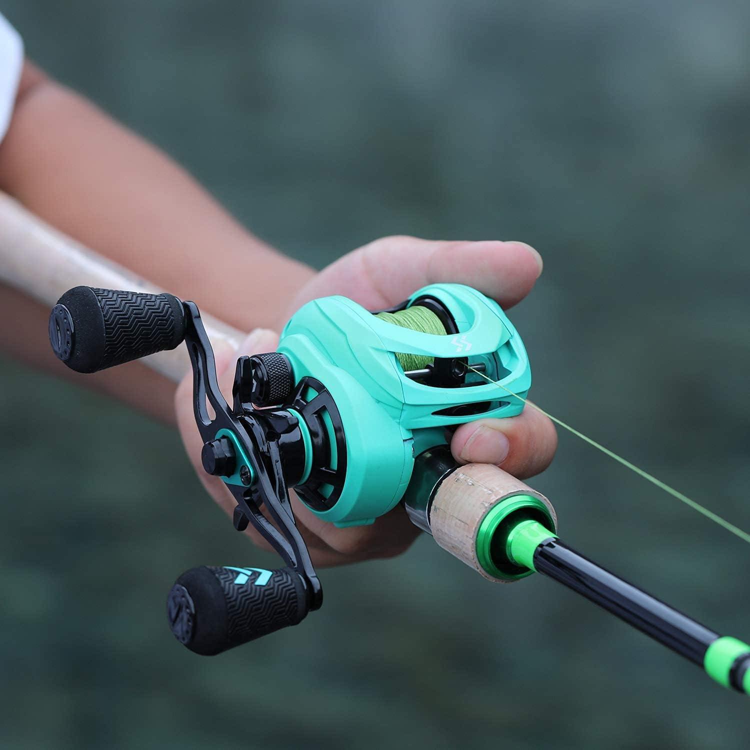 image:imageSougayilang Baitcasting Reels 81 Gear Ratio Fishing Reel with Magnetic Braking System Casting Reel 9 1 Ball Bearings Super Smooth AntiCorrosion Baitcaster ReelTurquoiseeLeft