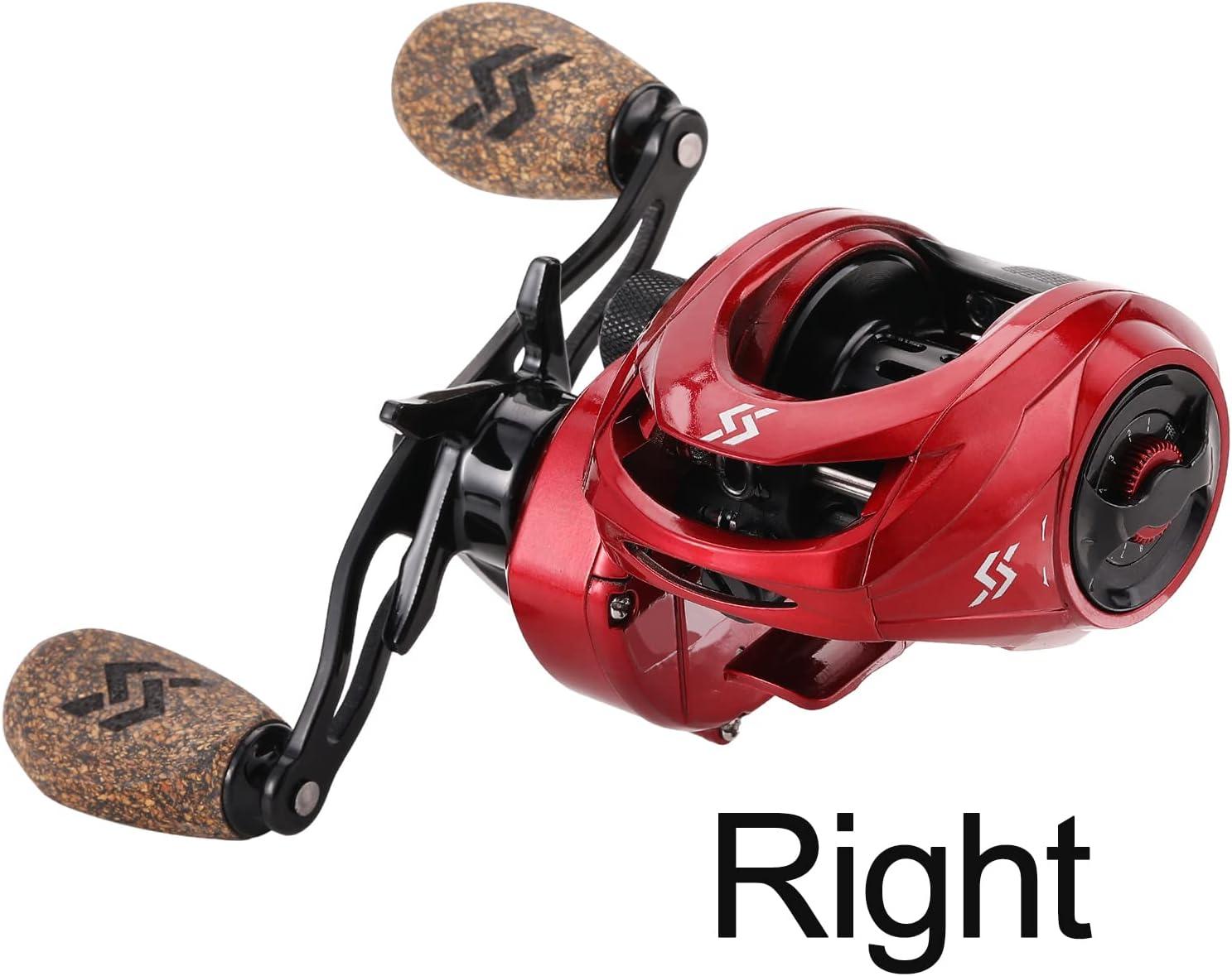 image:imageSougayilang Baitcasting Reels 81 Gear Ratio Fishing Reel with Magnetic Braking System Casting Reel 9 1 Ball Bearings Super Smooth AntiCorrosion Baitcaster ReelEnergy RedRight