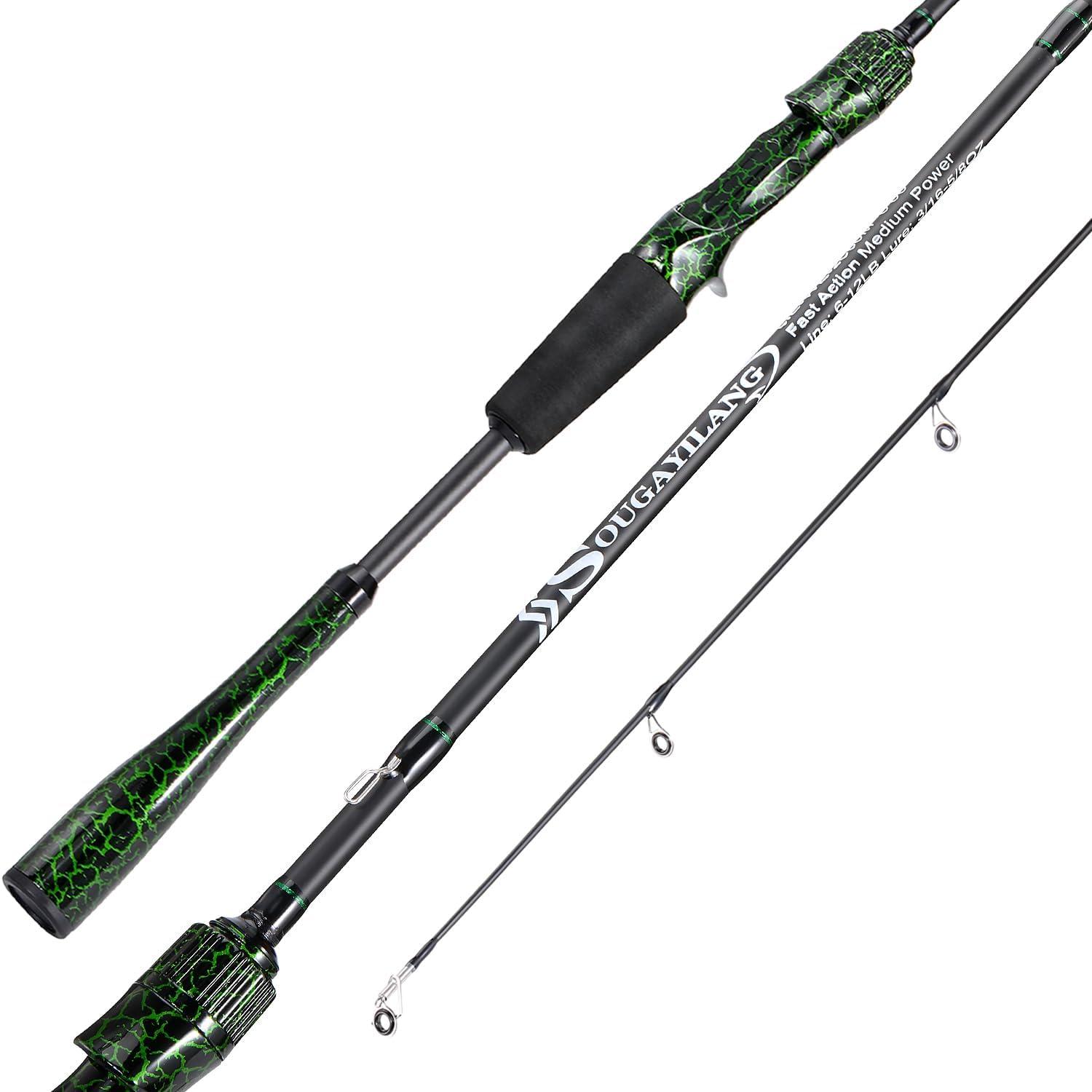 image:imageSougayilang Berdea L Fishing Rod 2Piece IM6 Carbon Fiber Strong Casting amp Spinning Rods for Bass Trout Walleye CatfishCasting