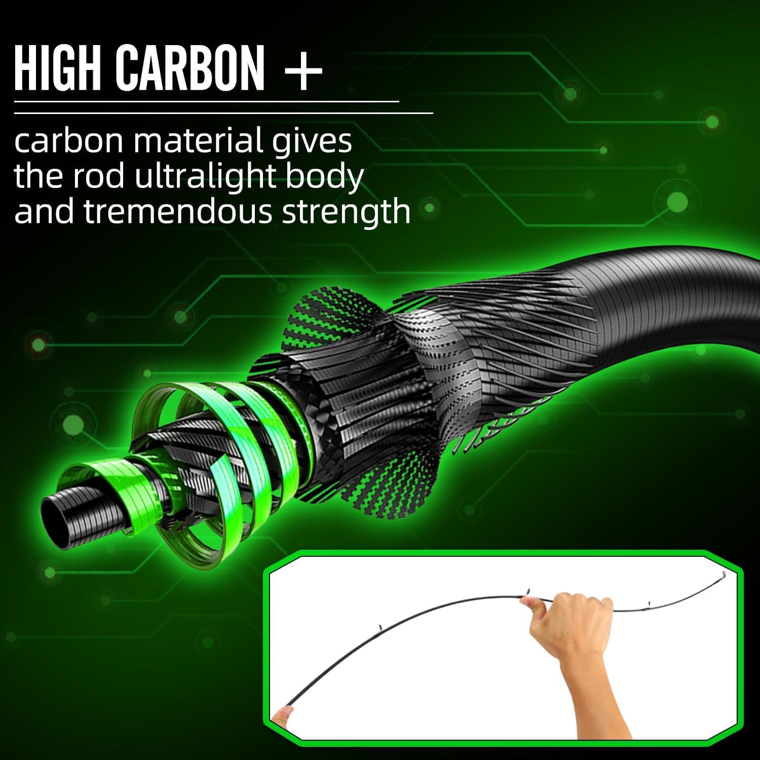 image:imageSougayilang Berdea L Fishing Rod 2Piece IM6 Carbon Fiber Strong Casting amp Spinning Rods for Bass Trout Walleye CatfishSpinning