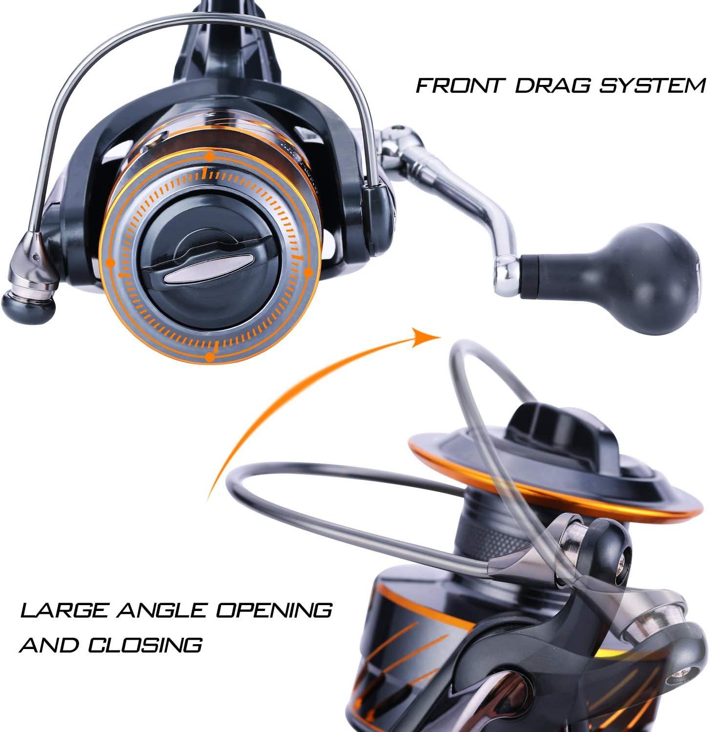 image:imageSougayilang Carp Fishing Reel51 Shielded Stainless Steel BBCarbon Fiber Drag Carp Reels for Saltwater or Freshwater Spinning Reels Fishing ReelsABDM4000