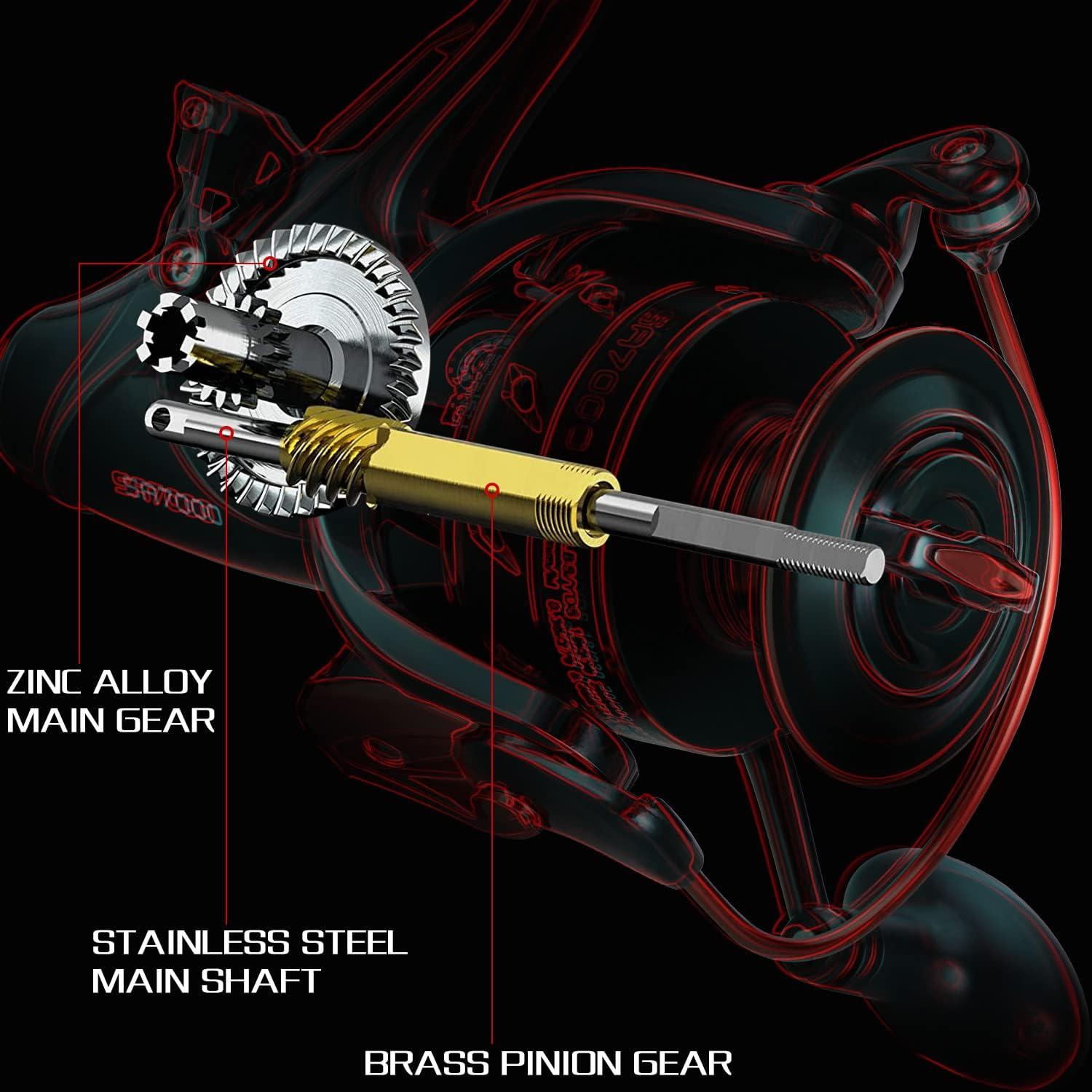 image:imageSougayilang Carp Spinning Reel Carbon Fiber Drag for Fishing Action Bait Feeder Standard Fishing Reel Runner for FreshwaterSA6000
