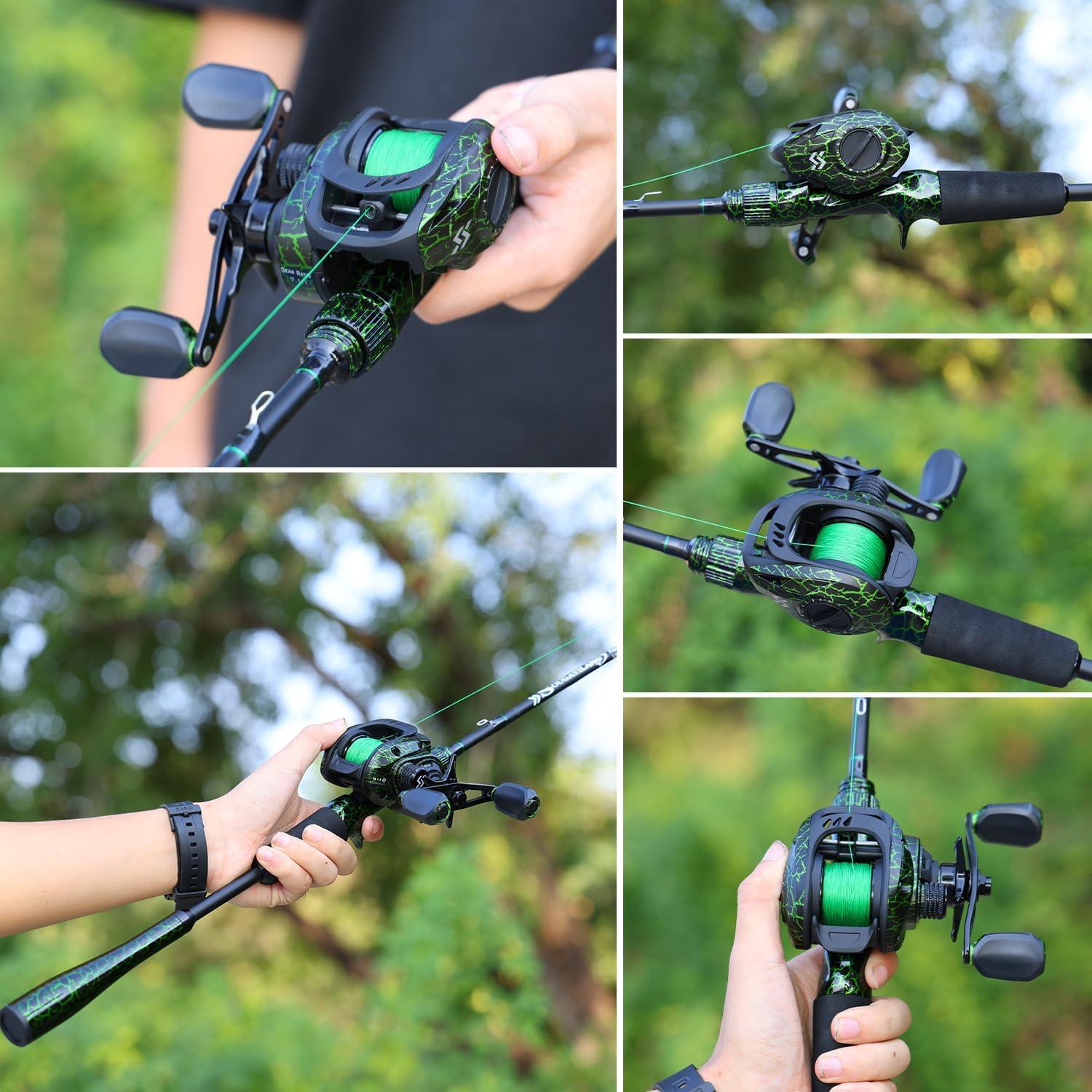 image:imageSougayilang Casting Fishing Rod Combos IM6 Graphite 2Pc Blanks AntiReverse Baitcasting Reel Stainless Steel Guides60 Medium Fast 2piece