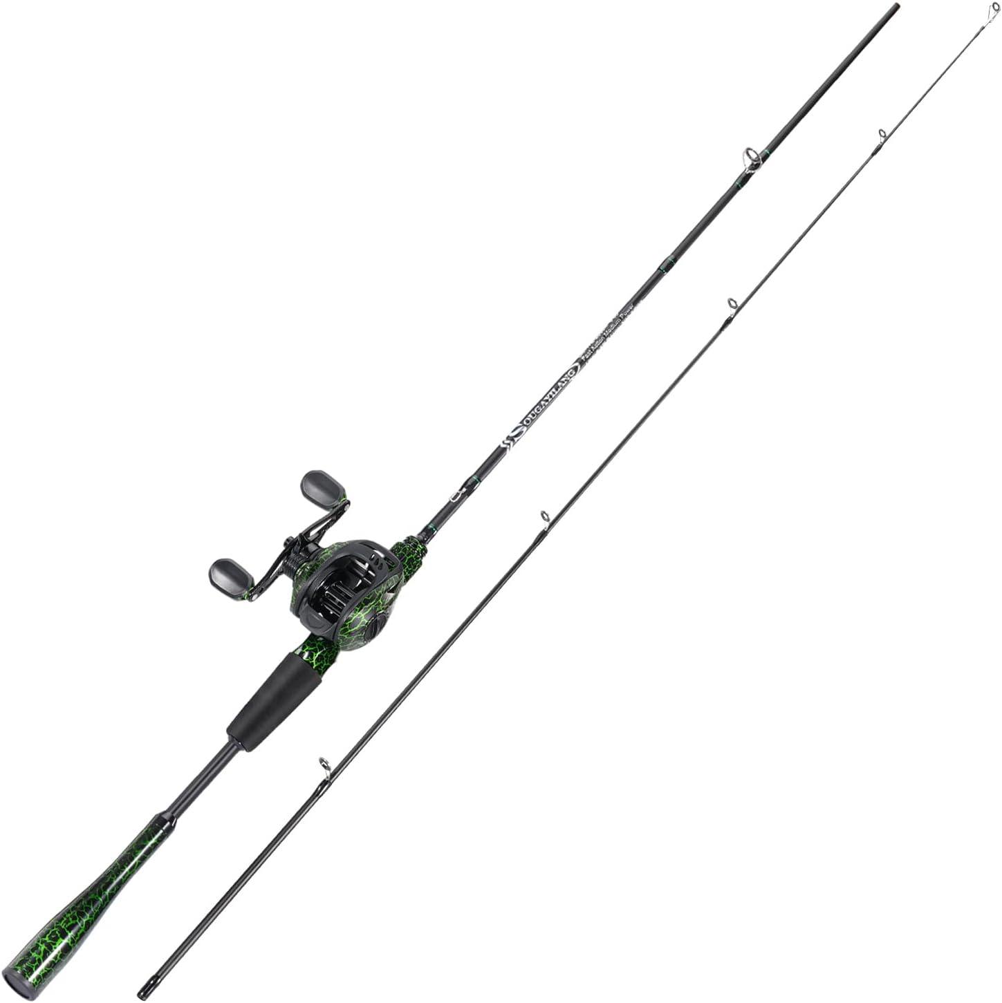 image:imageSougayilang Casting Fishing Rod Combos IM6 Graphite 2Pc Blanks AntiReverse Baitcasting Reel Stainless Steel Guides66 Medium Fast 2piece
