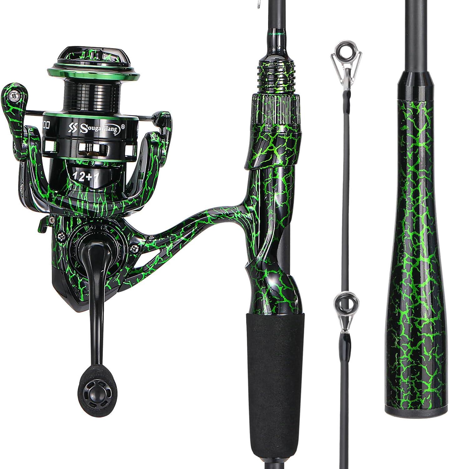 image:imageSougayilang Casting Fishing Rod Combos IM6 Graphite 2Pc Blanks AntiReverse Baitcasting Reel Stainless Steel Guides66 Medium Fast 2piece