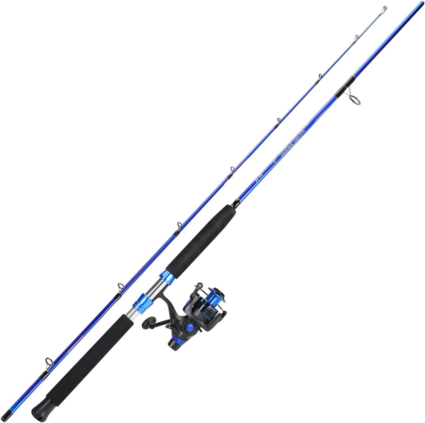 image:imageSougayilang Catfish Fishing Rod Combo IM8 Carbon 2 Piece MH Power Portable Travel Spinning Rod with 4000 Size Spinning Reel 70