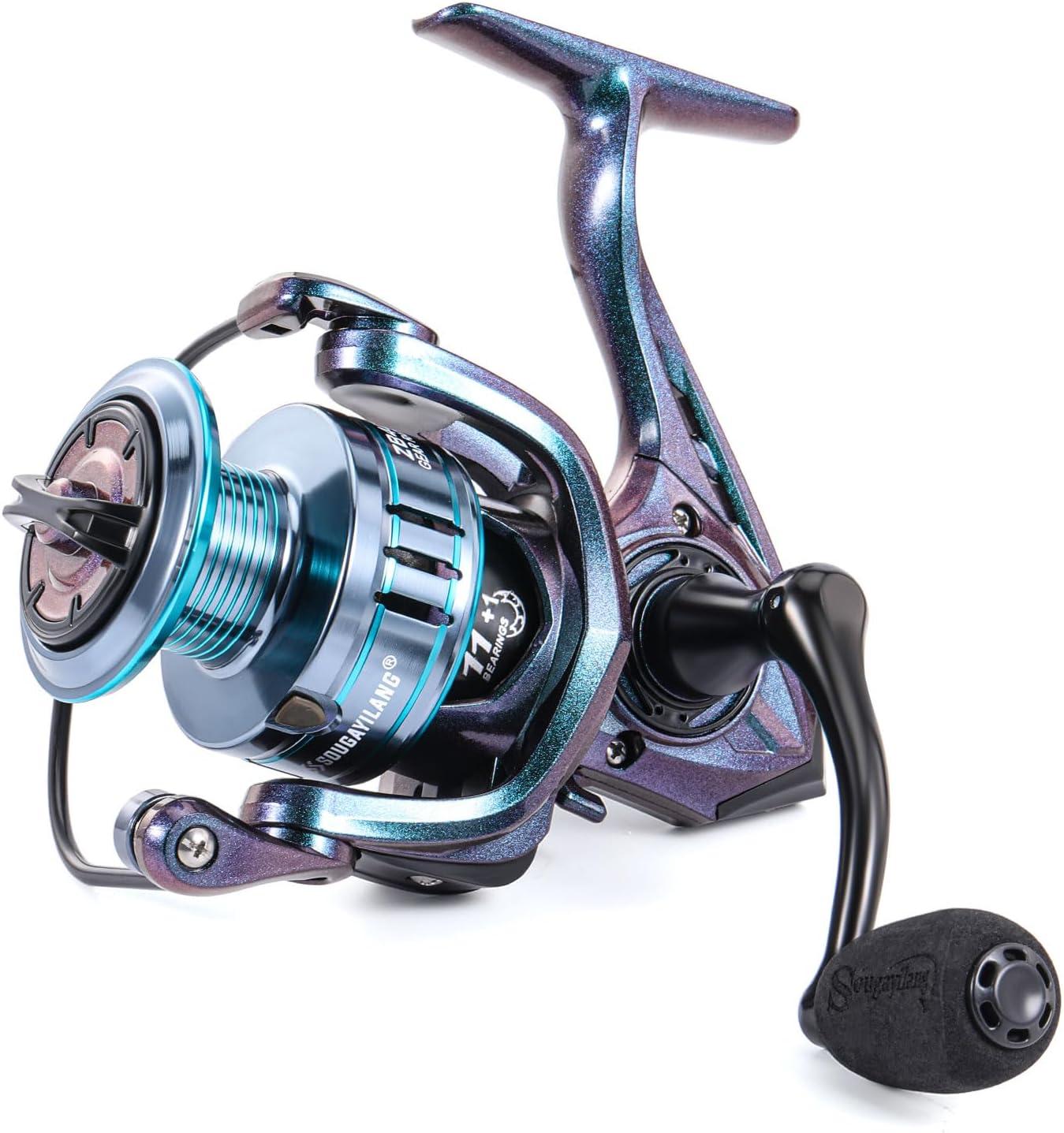 image:imageSougayilang Chameleon Paint Spinning Fishing ReelSuper Powerful Smooth Drag with 111 Ball Bearings from 1000 to 4000 Series for Freshwater Saltwatercolorful