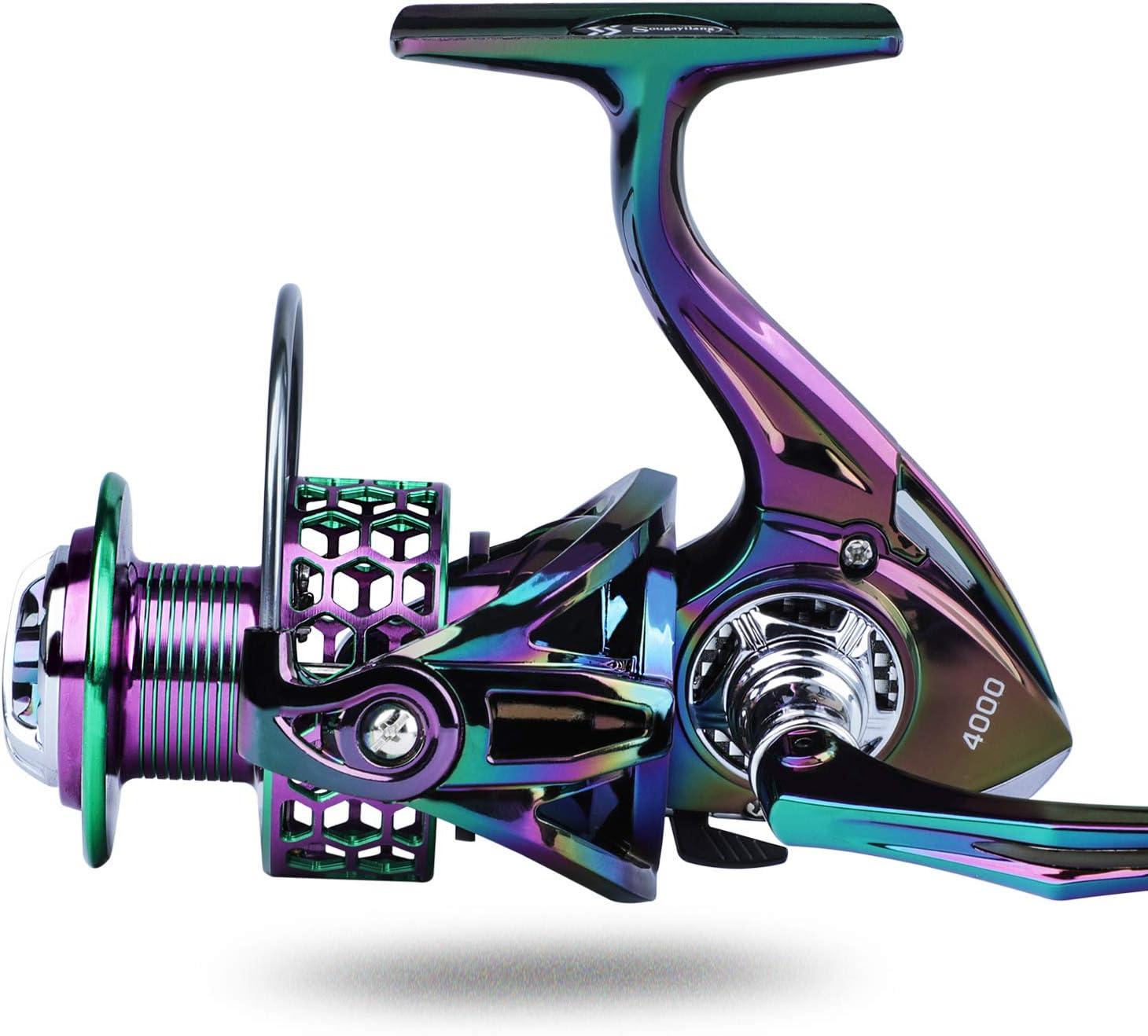 image:imageSougayilang Colorful Fishing Reel 13 1 BB Light Weight Ultra Smooth Powerful Spinning Reels with CNC Line Management Graphite Frame for FreshwaterLY2000