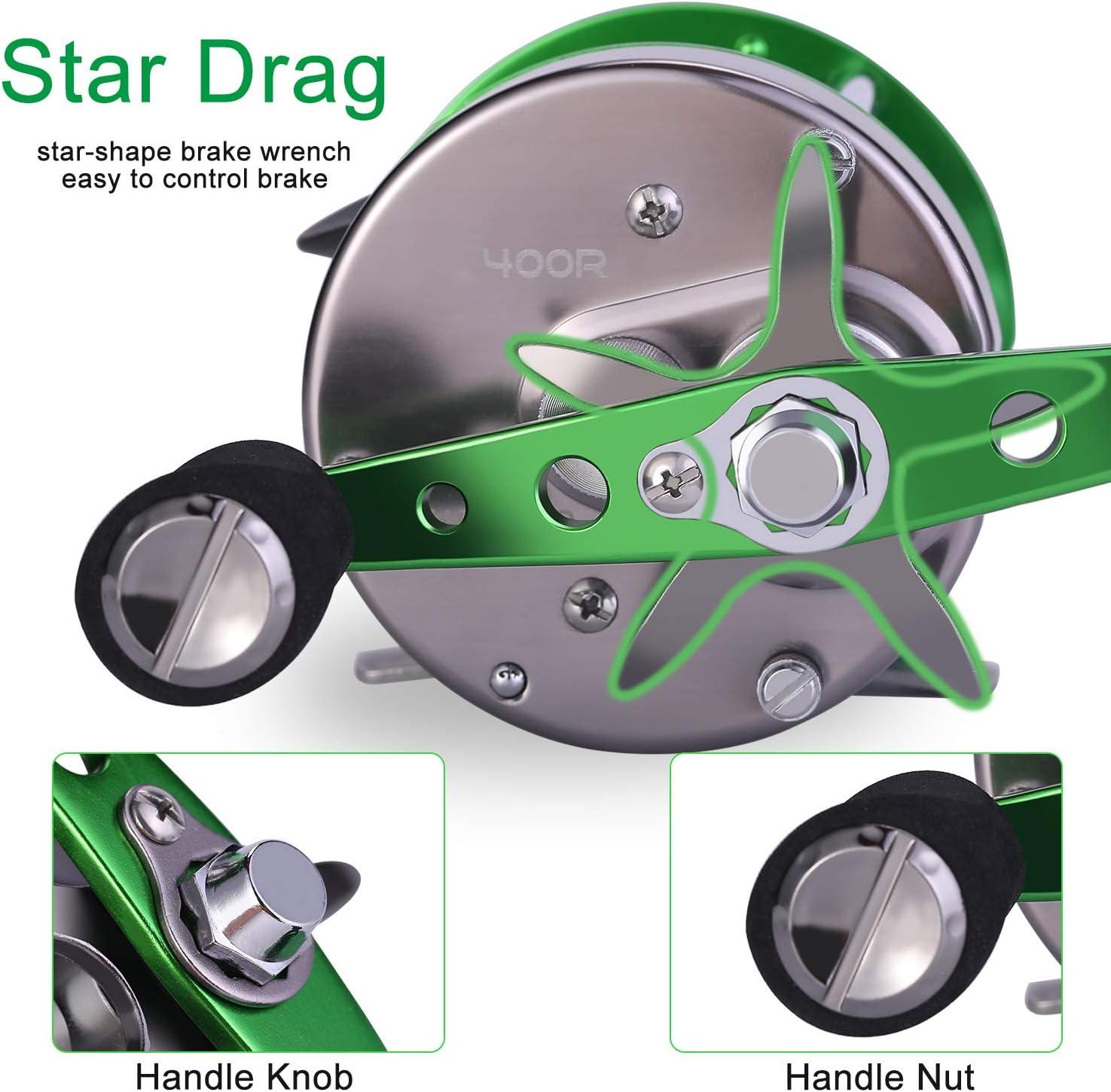 image:imageSougayilang Conventional Reel Round Baitcasting Fishing Reel for Catfish SalmonSteelhead Striper Bass and Inshore Saltwater Fishing Reel Reinforced Metal BodyRight Hand