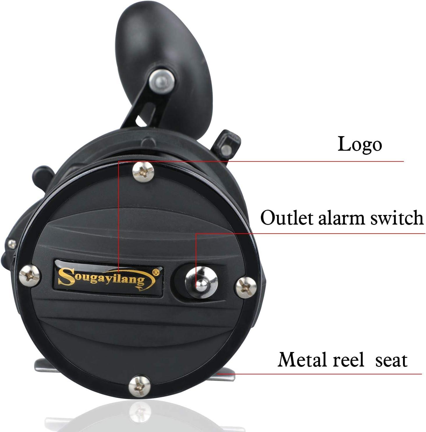 image:imageSougayilang Conventional Reel Trolling Fishing Reel Powerful Drag Fishing Reel for Saltwater Big GameBlack30