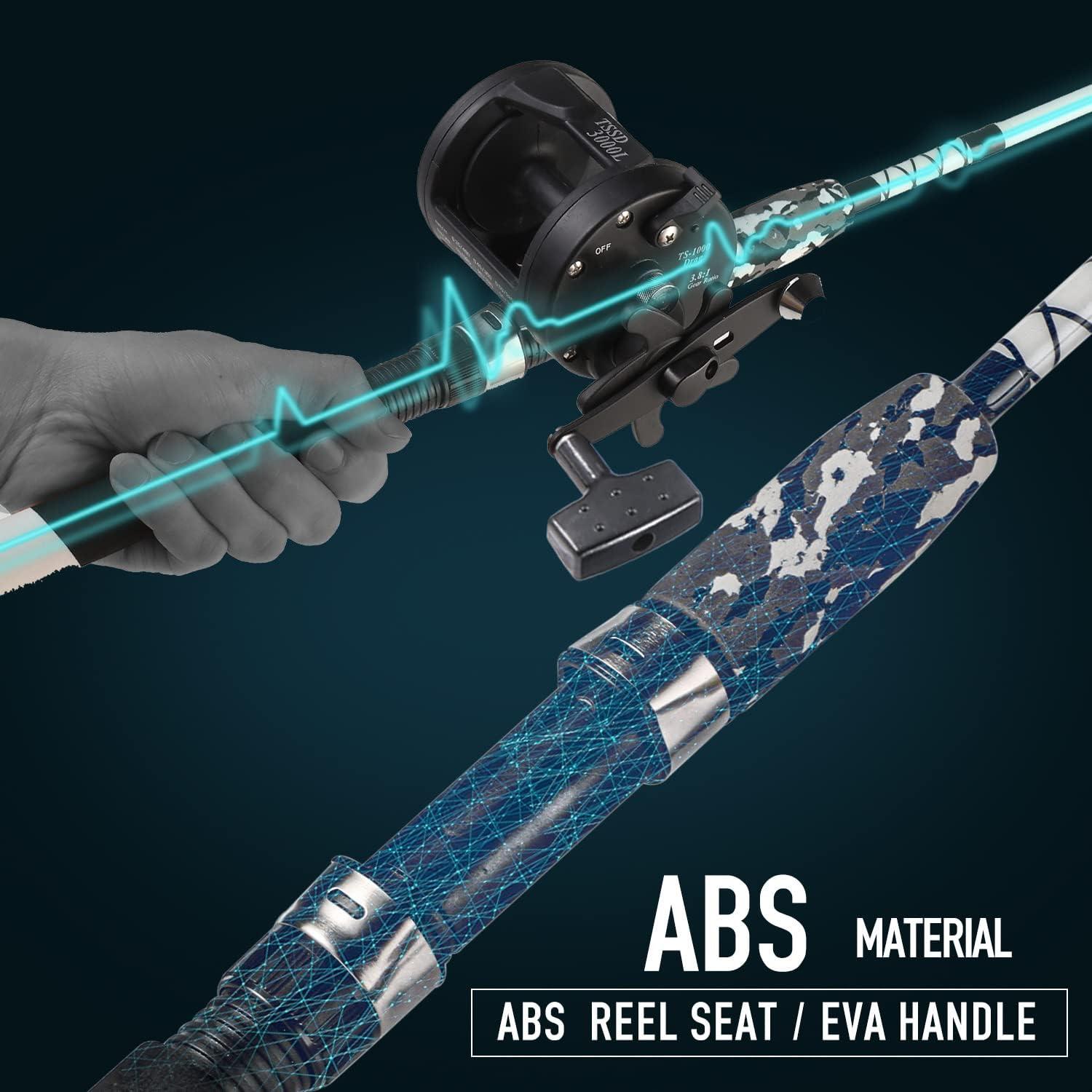 image:imageSougayilang Conventional Reel and Fiberglass Fishing Rod Combo Medium Heavy for Catfish Angling7FT3000