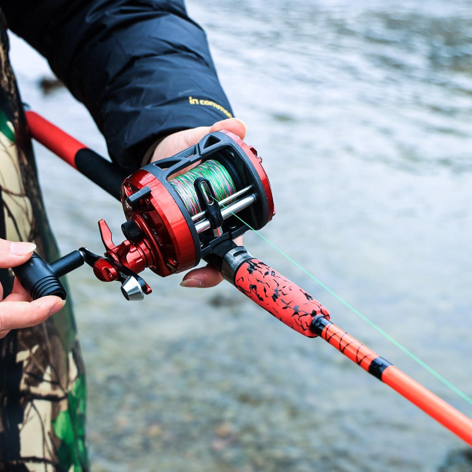 image:imageSougayilang Conventional Reel and Fiberglass Fishing Rod Combo Medium Heavy for Catfish AnglingRed6FT3000