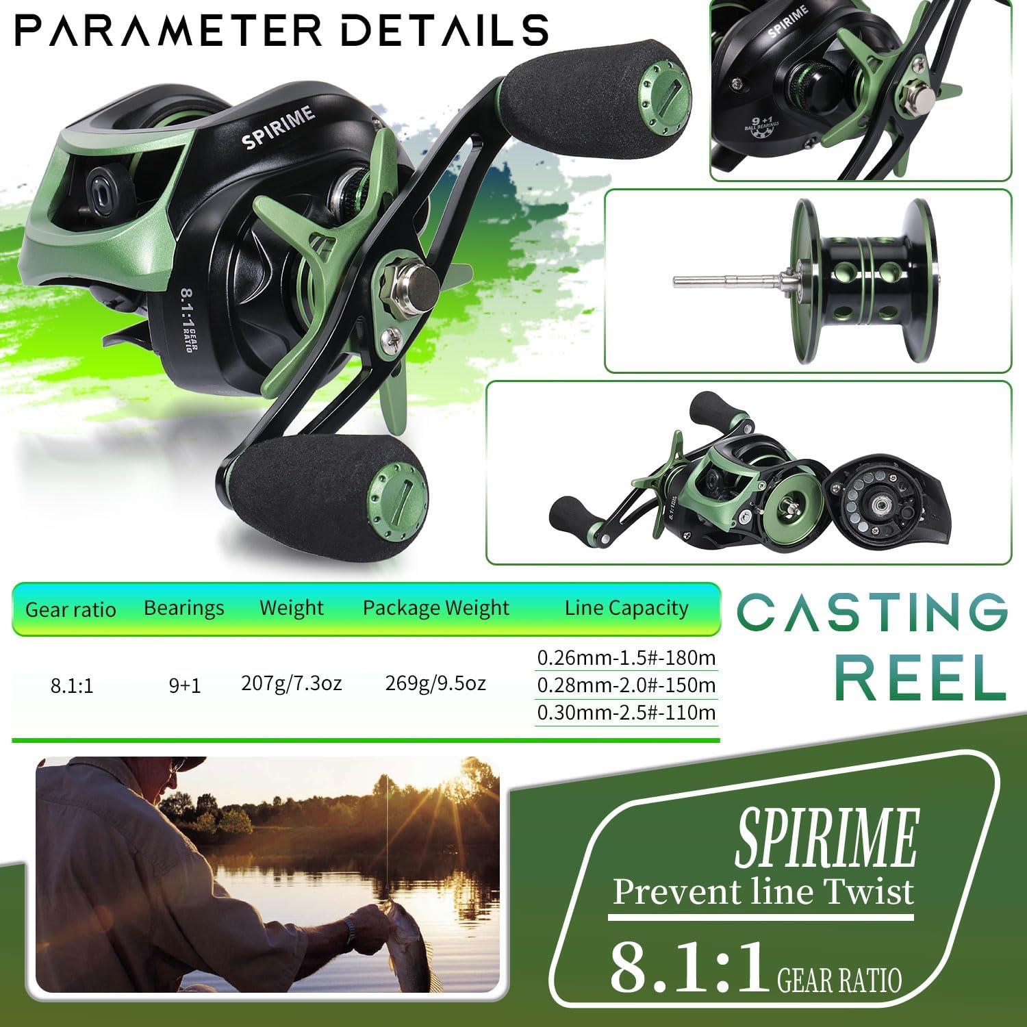 image:imageSougayilang Fishing Baitcasting Reel Baitcaster Fishing Reels with 91BBMagnetic Braking SystemBlackRight Handed