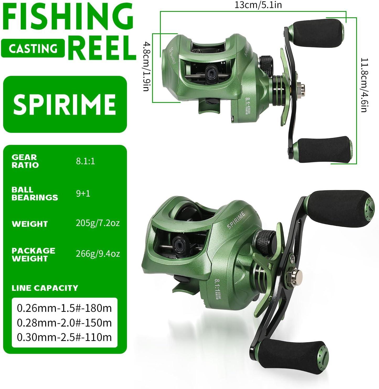 image:imageSougayilang Fishing Baitcasting Reel Baitcaster Fishing Reels with 91BBMagnetic Braking SystemGreenLeft Handed