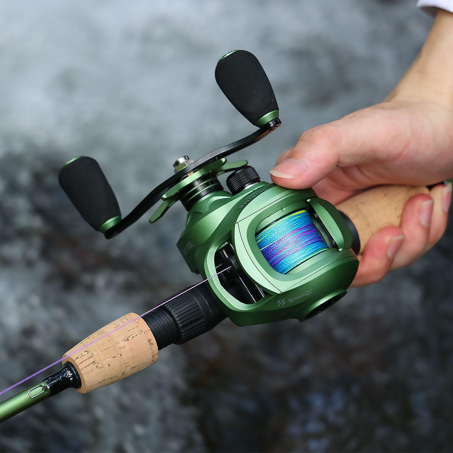image:imageSougayilang Fishing Baitcasting Reel Baitcaster Fishing Reels with 91BBMagnetic Braking SystemGreenRight Handed