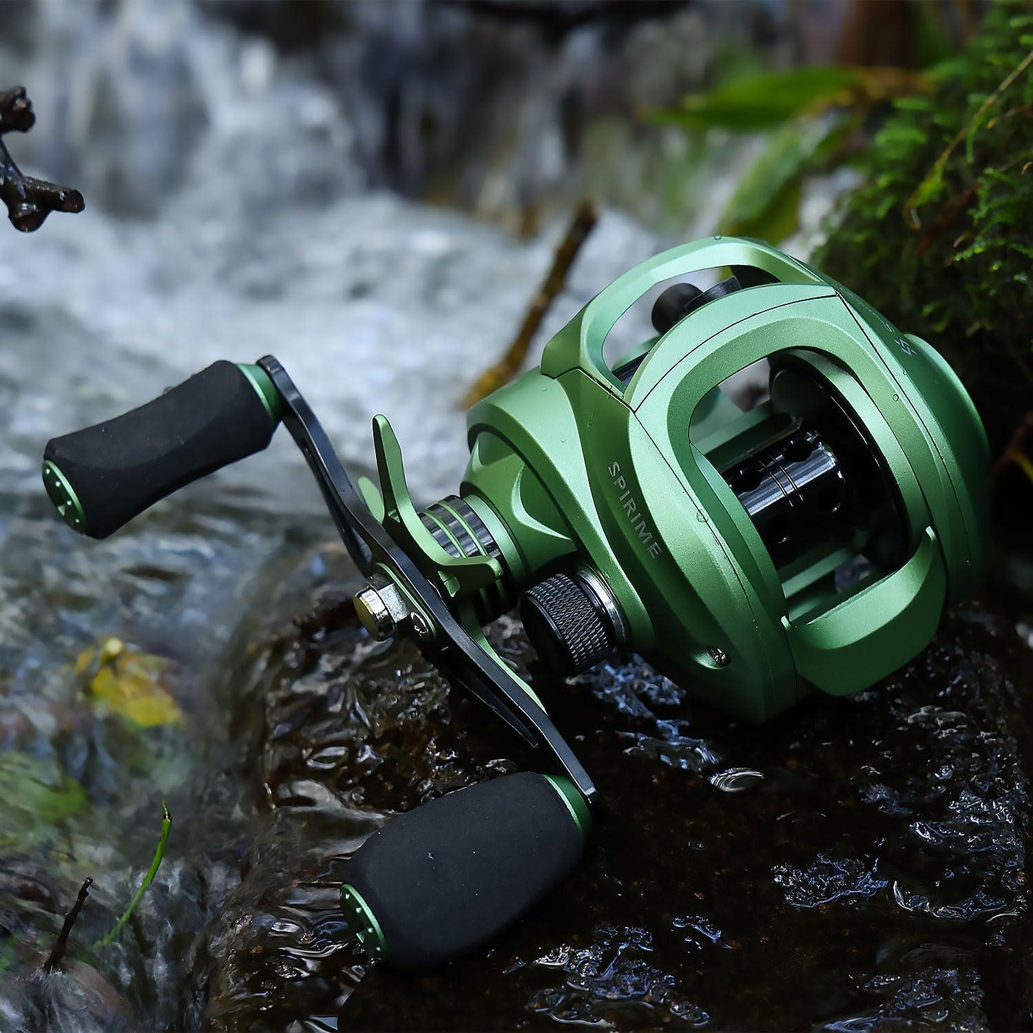 image:imageSougayilang Fishing Baitcasting Reel Baitcaster Fishing Reels with 91BBMagnetic Braking SystemGreenRight Handed