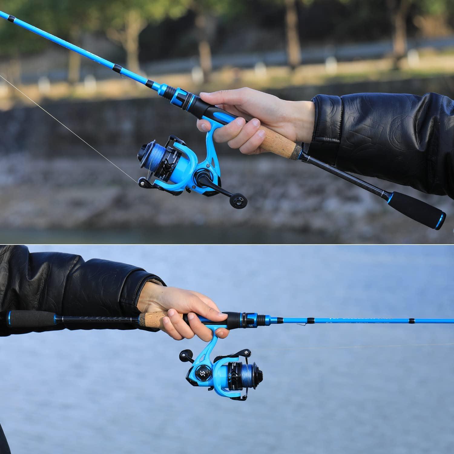 image:imageSougayilang Fishing Pole 2PC Fishing Rod with EVA Cork Handle GripBlue