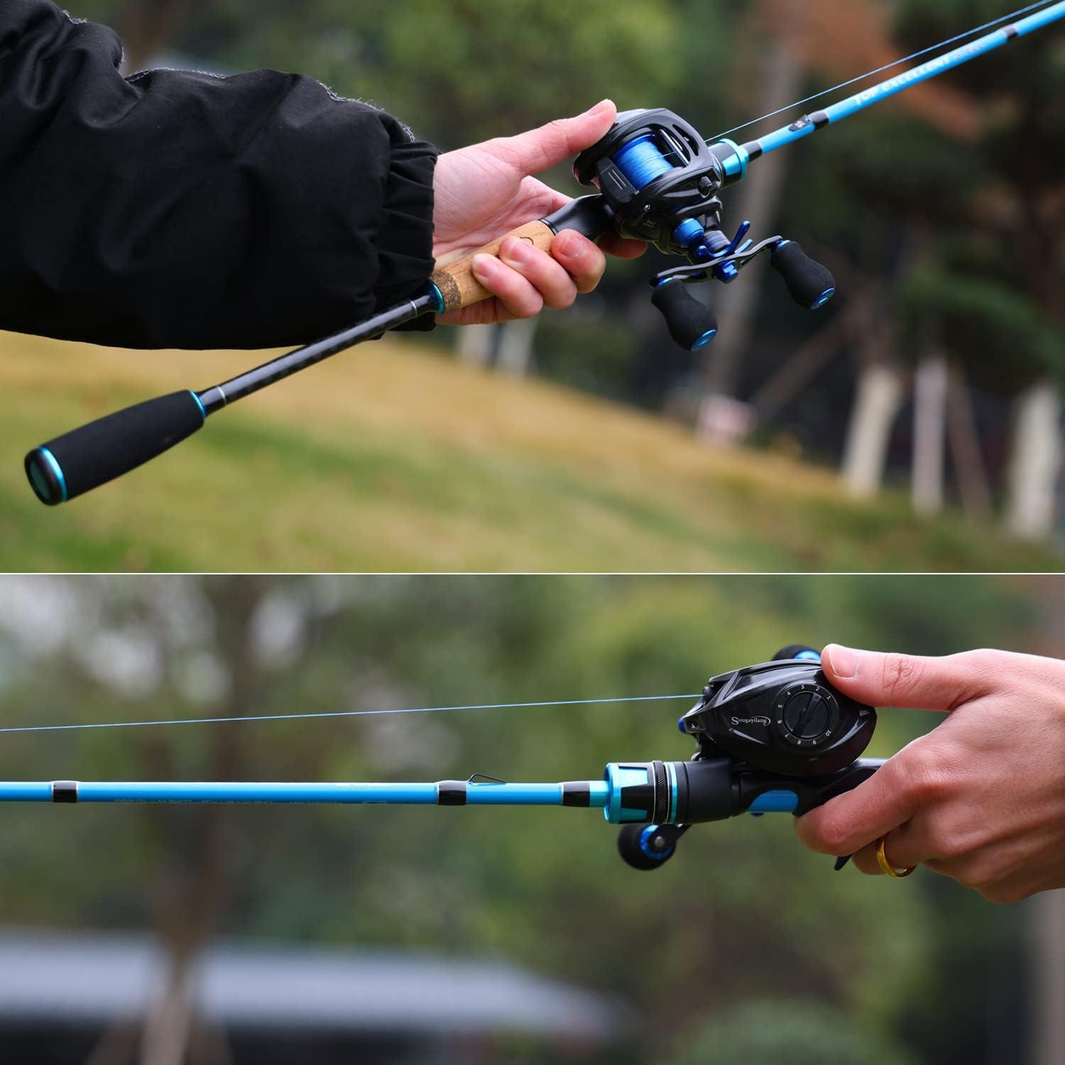 image:imageSougayilang Fishing Pole 2PC Fishing Rod with EVA Cork Handle GripBlue