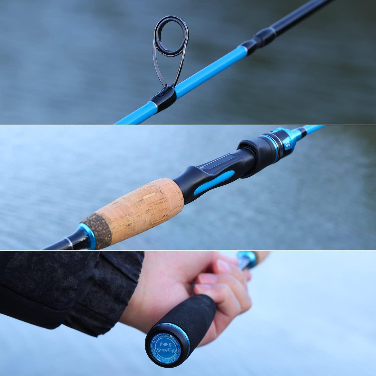 image:imageSougayilang Fishing Pole 2PC Fishing Rod with EVA Cork Handle GripBlue
