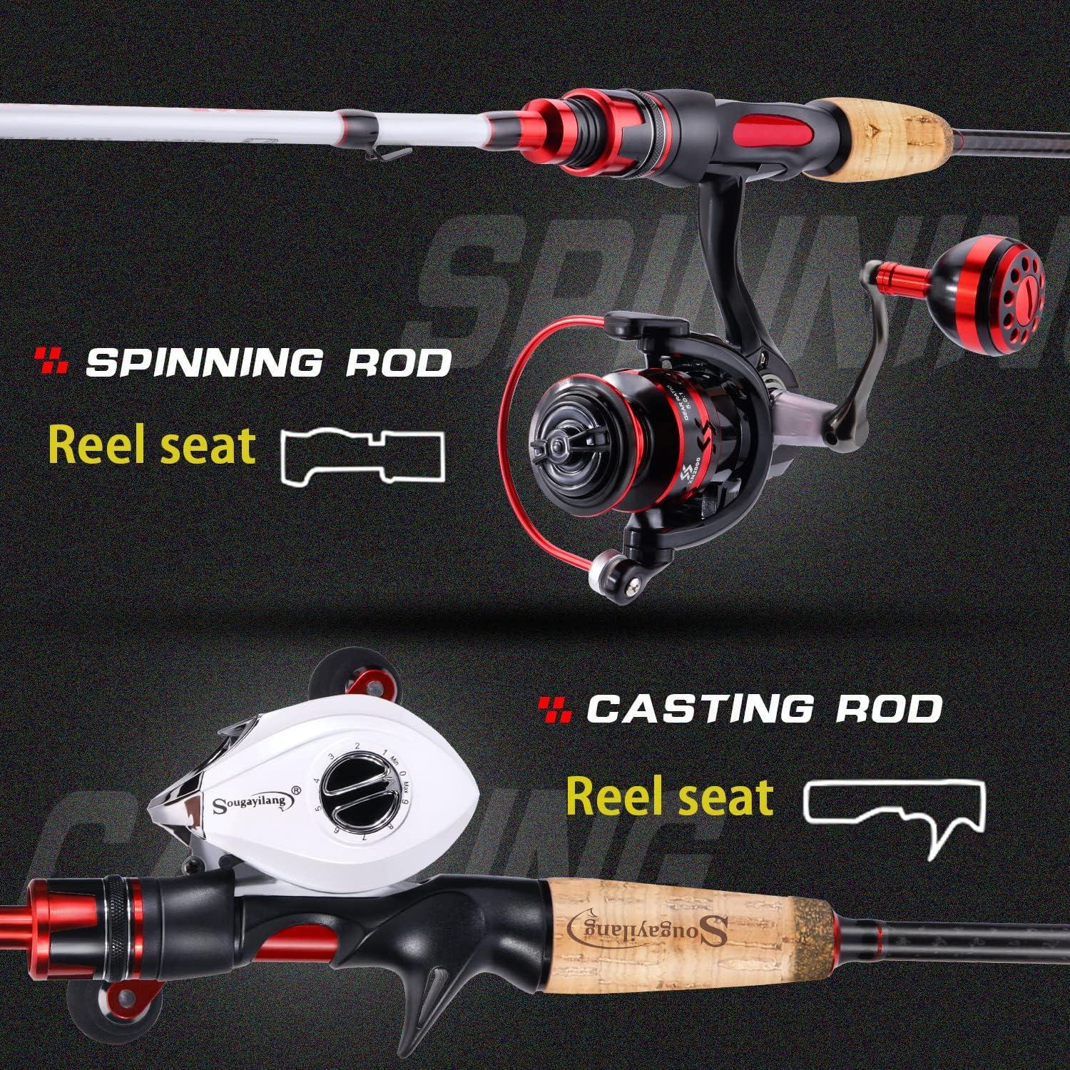 image:imageSougayilang Fishing Pole 2PC Fishing Rod with EVA Cork Handle GripPearl White