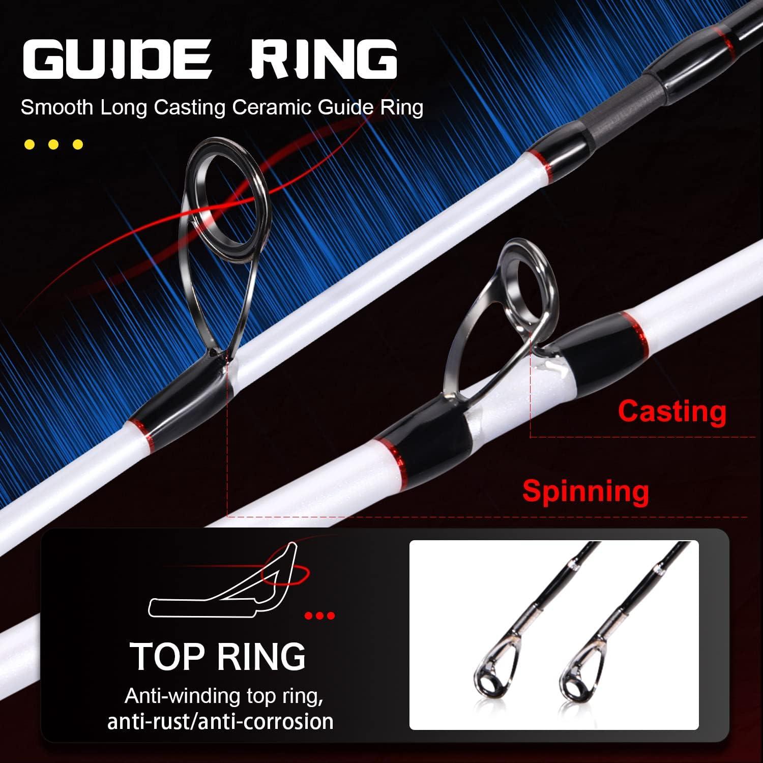 image:imageSougayilang Fishing Pole 2PC Fishing Rod with EVA Cork Handle GripPearl White