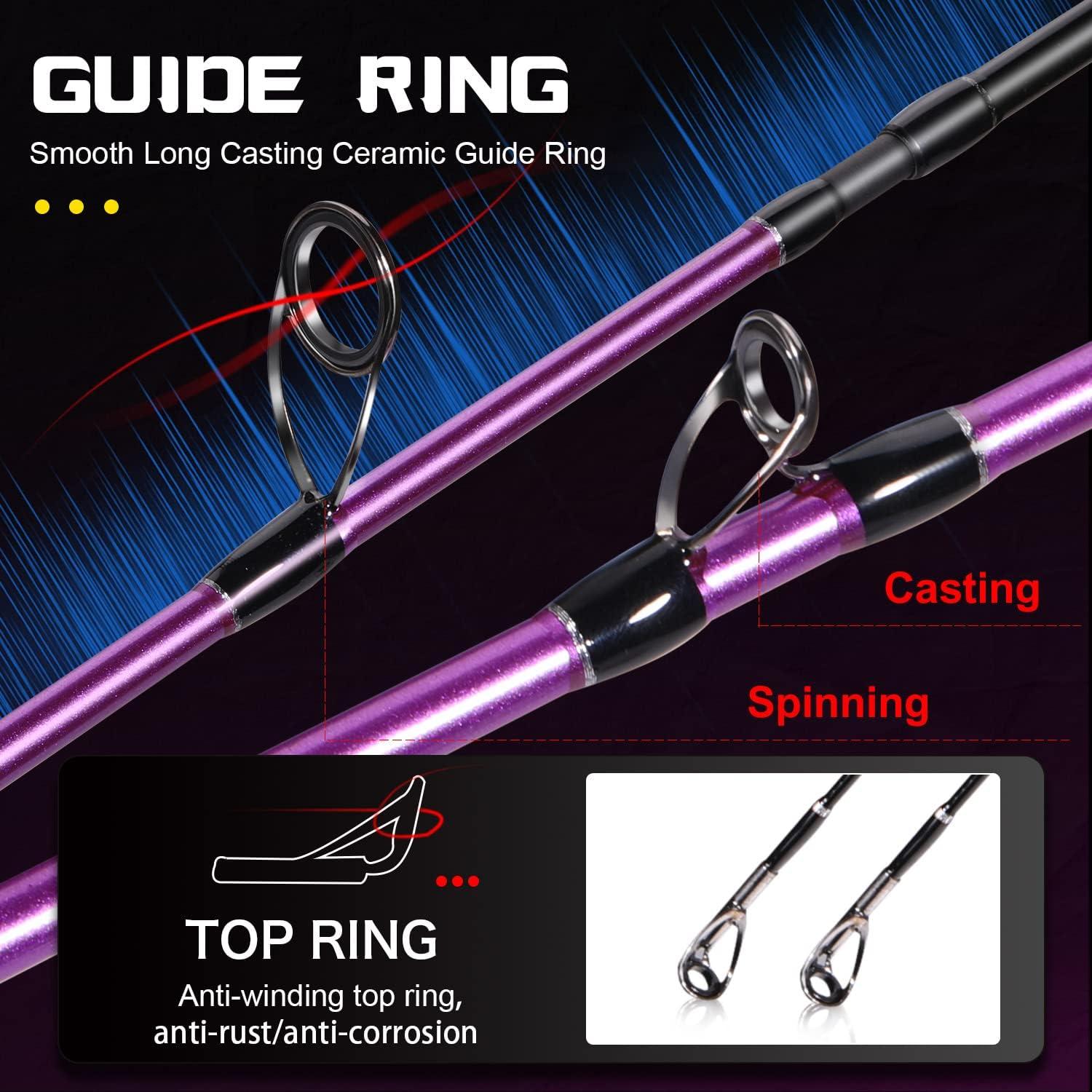 image:imageSougayilang Fishing Pole 2PC Fishing Rod with EVA Cork Handle GripPurple
