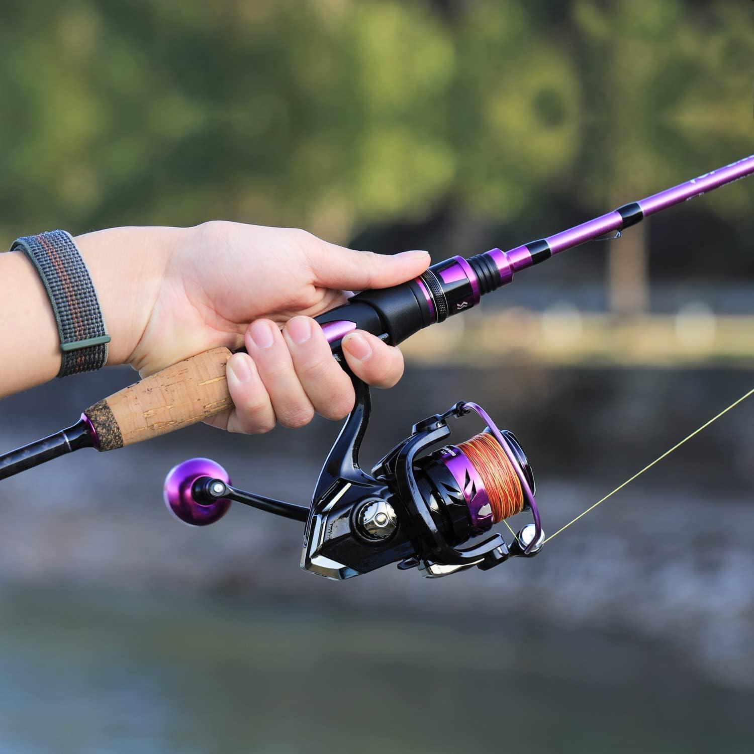 image:imageSougayilang Fishing Pole 2PC Fishing Rod with EVA Cork Handle GripPurple