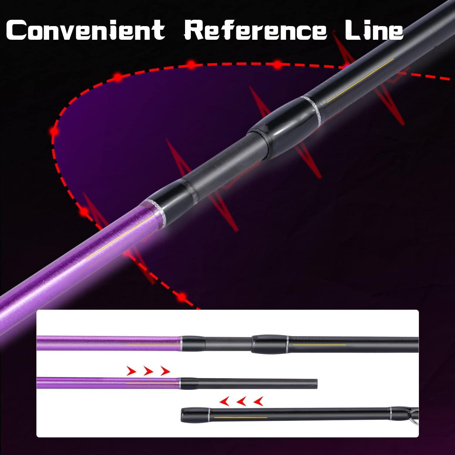image:imageSougayilang Fishing Pole 2PC Fishing Rod with EVA Cork Handle GripPurple