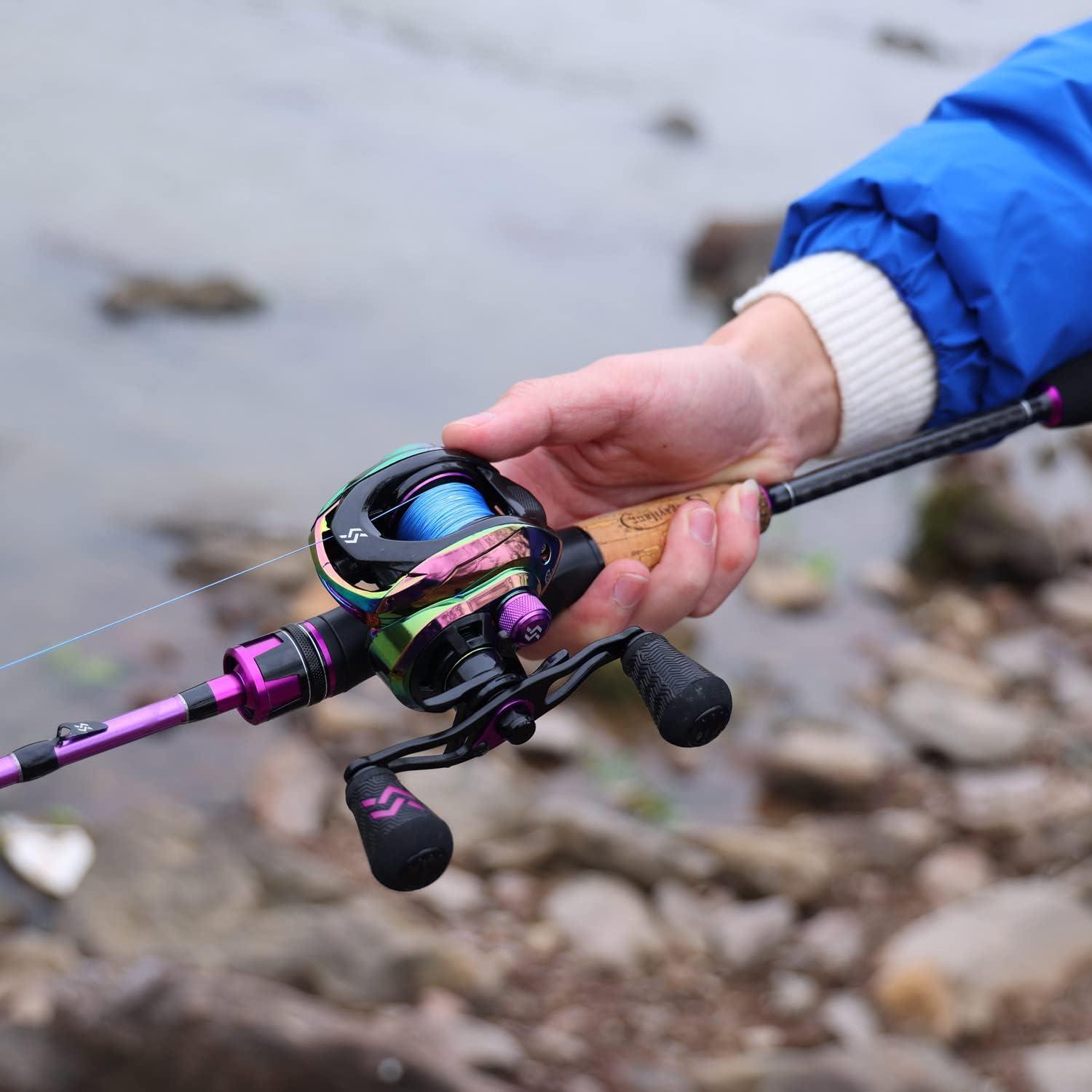 image:imageSougayilang Fishing Pole 2PC Fishing Rod with EVA Cork Handle GripPurple