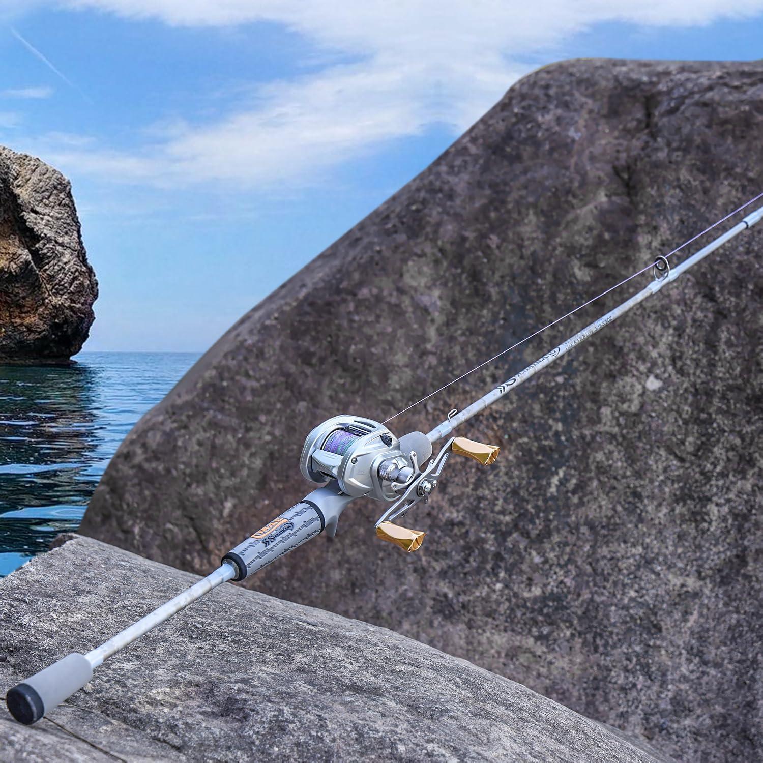 image:imageSougayilang Fishing Pole IM6 Graphite Spinning Rod amp Casting Rod Two Pieces SuperPolymer Handle Fishing Rod for Bass FishingCasting
