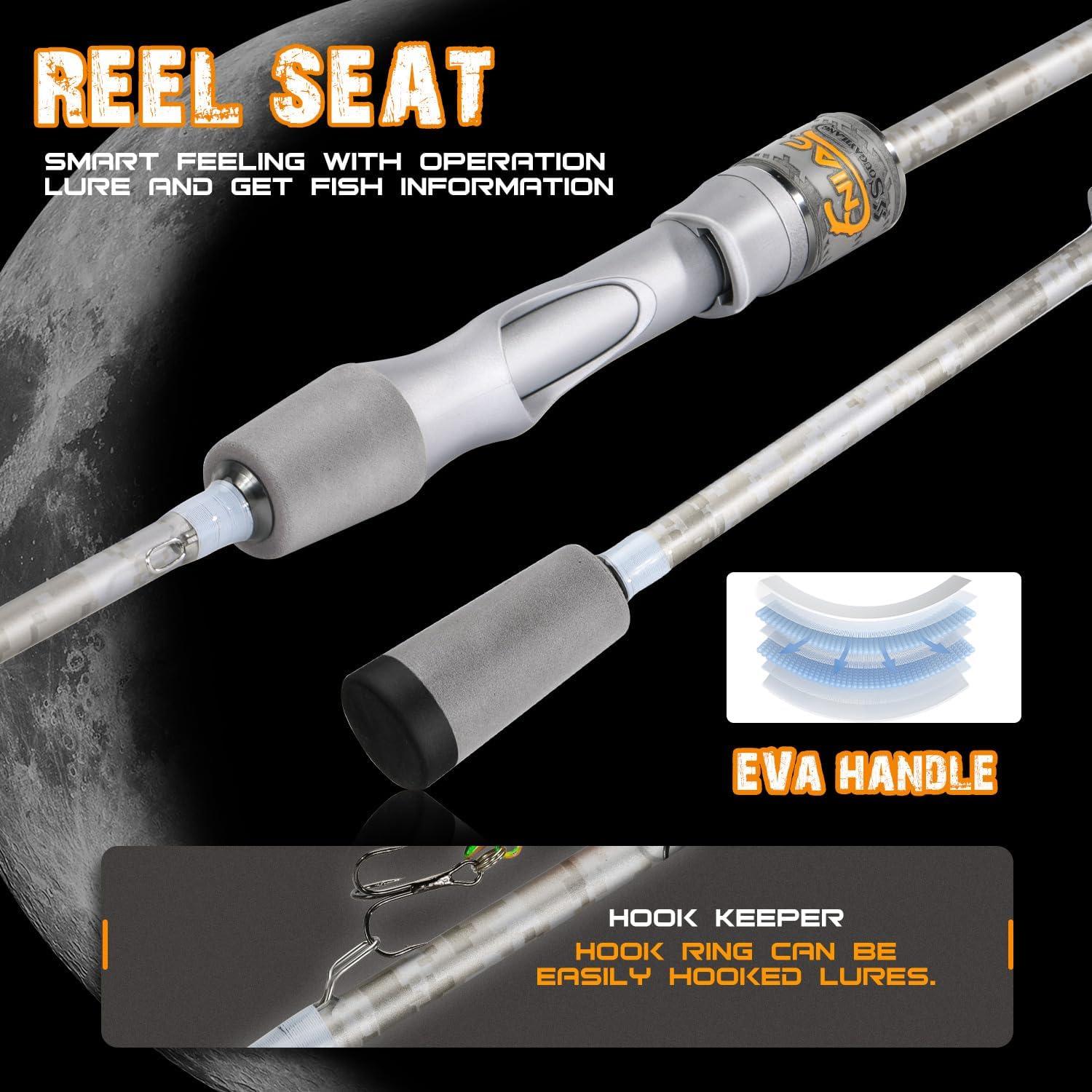image:imageSougayilang Fishing Pole IM6 Graphite Spinning Rod amp Casting Rod Two Pieces SuperPolymer Handle Fishing Rod for Bass FishingSpinning