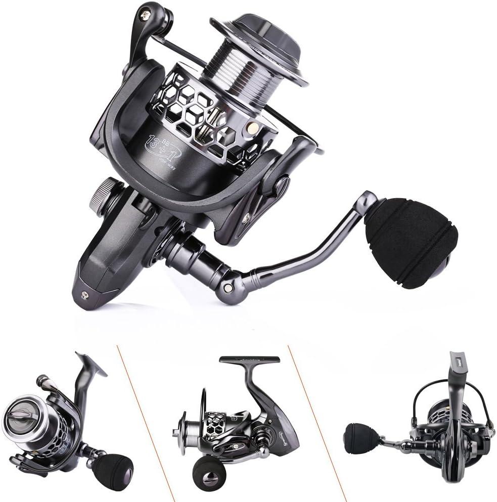 image:imageSougayilang Fishing Reel 131BB Light Weight Ultra Smooth Aluminum Spinning Fishing Reel with Free Spare Graphite SpoolXY5000