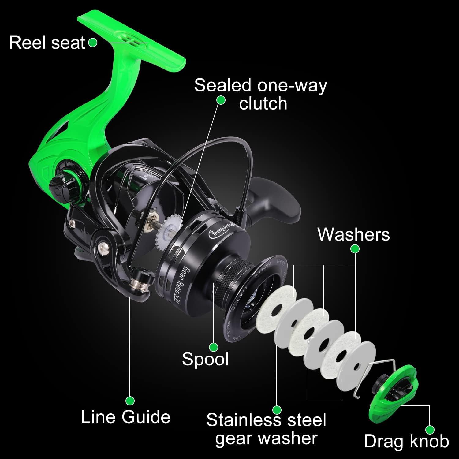 image:imageSougayilang Fishing Reel 521 High Speed Spinning Reel Lightweight 111BB Ultra Smooth for Saltwater or Freshwater10006000 SeriesGT1000