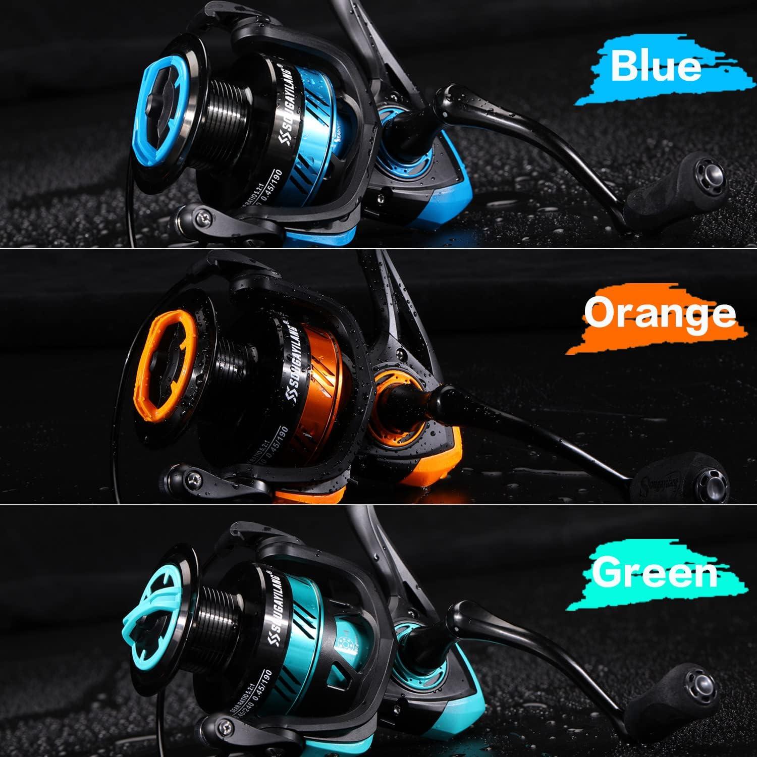 image:imageSougayilang Fishing Reel Ultralight Spinning Reel with Aluminum Spool 521 High Speed Spinning Fishing Reel 10006000 Series for FreshwaterOrange
