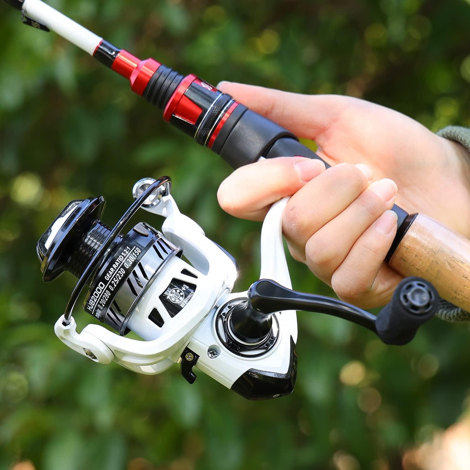 image:imageSougayilang Fishing Reel Ultralight Spinning Reel with Aluminum Spool 521 High Speed Spinning Fishing Reel 10006000 Series for FreshwaterWhite