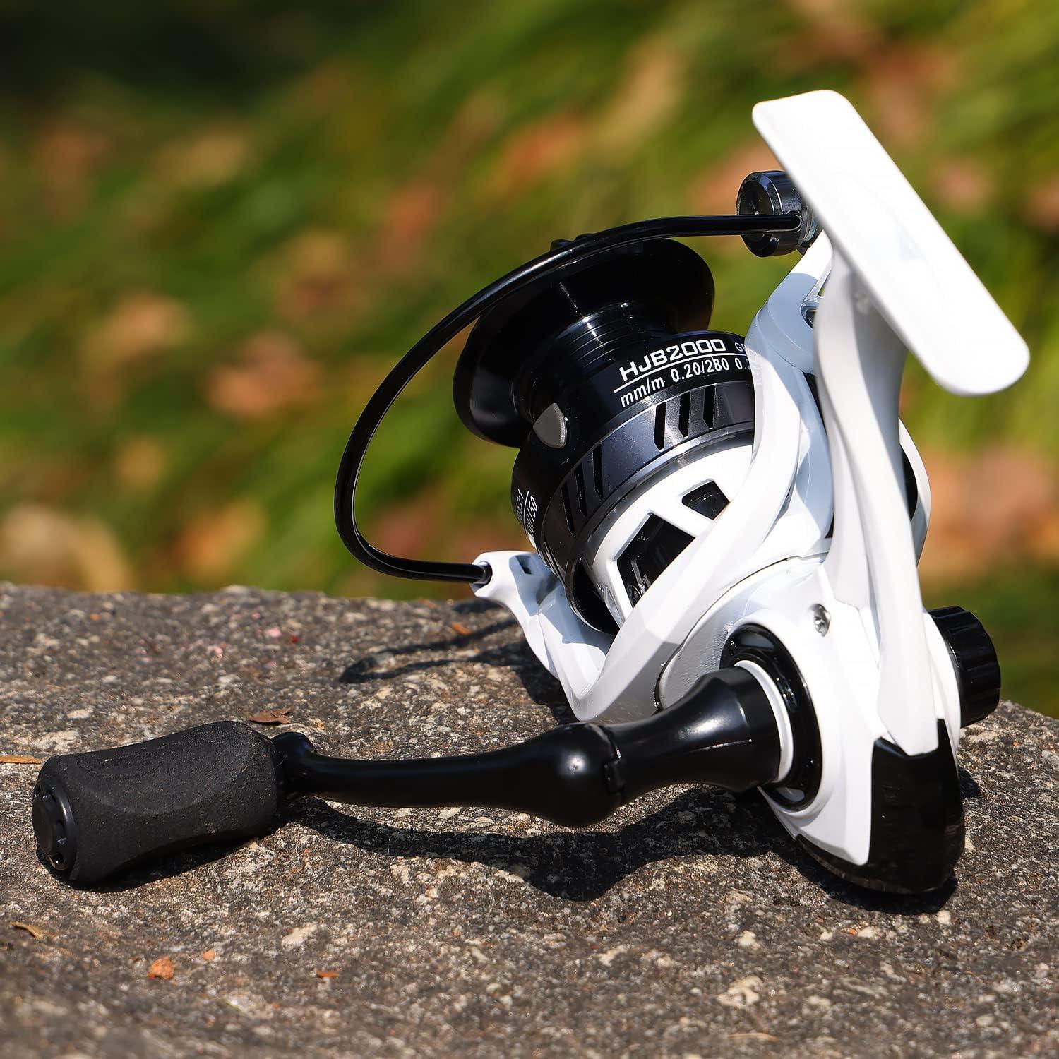 image:imageSougayilang Fishing Reel Ultralight Spinning Reel with Aluminum Spool 521 High Speed Spinning Fishing Reel 10006000 Series for FreshwaterWhite