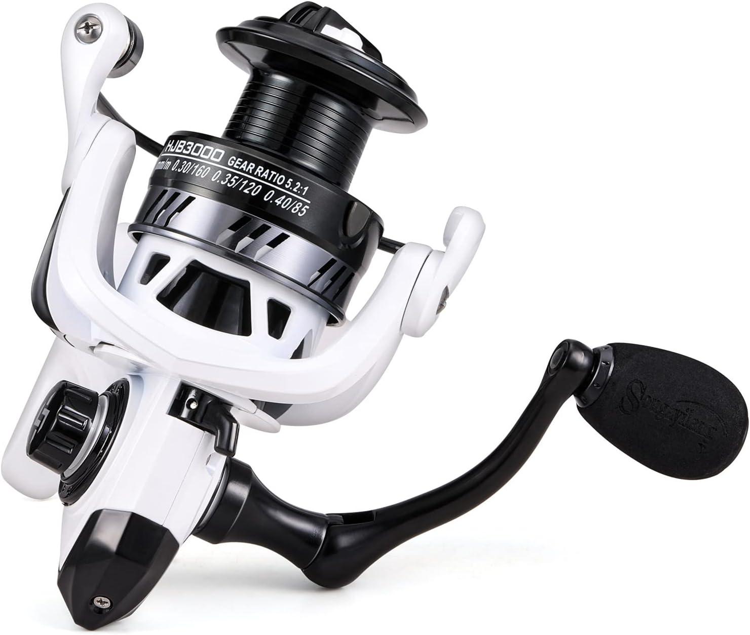 image:imageSougayilang Fishing Reel Ultralight Spinning Reel with Aluminum Spool 521 High Speed Spinning Fishing Reel 10006000 Series for FreshwaterWhite