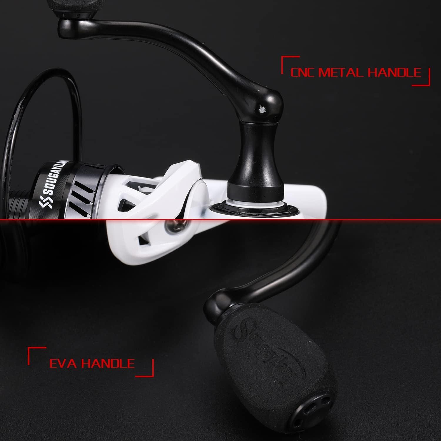 image:imageSougayilang Fishing Reel Ultralight Spinning Reel with Aluminum Spool 521 High Speed Spinning Fishing Reel 10006000 Series for FreshwaterWhite