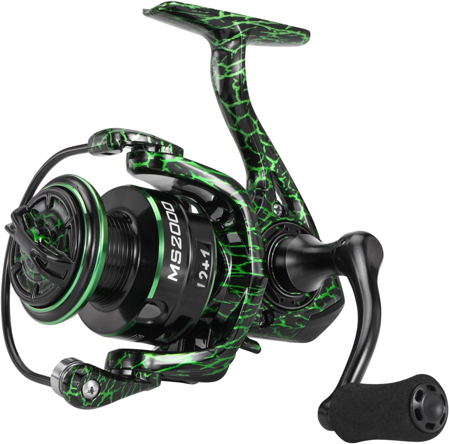 image:imageSougayilang Fishing Reel Ultralight Spinning Reels with Graphite Frame 521 High Speed for Saltwater or Freshwater FishingMS2000Green