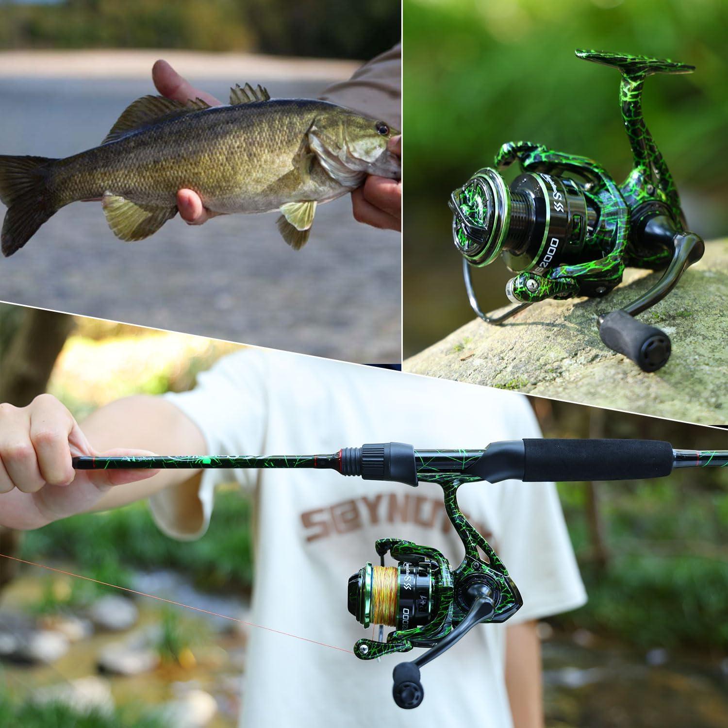 image:imageSougayilang Fishing Reel Ultralight Spinning Reels with Graphite Frame 521 High Speed for Saltwater or Freshwater FishingMS2000Green