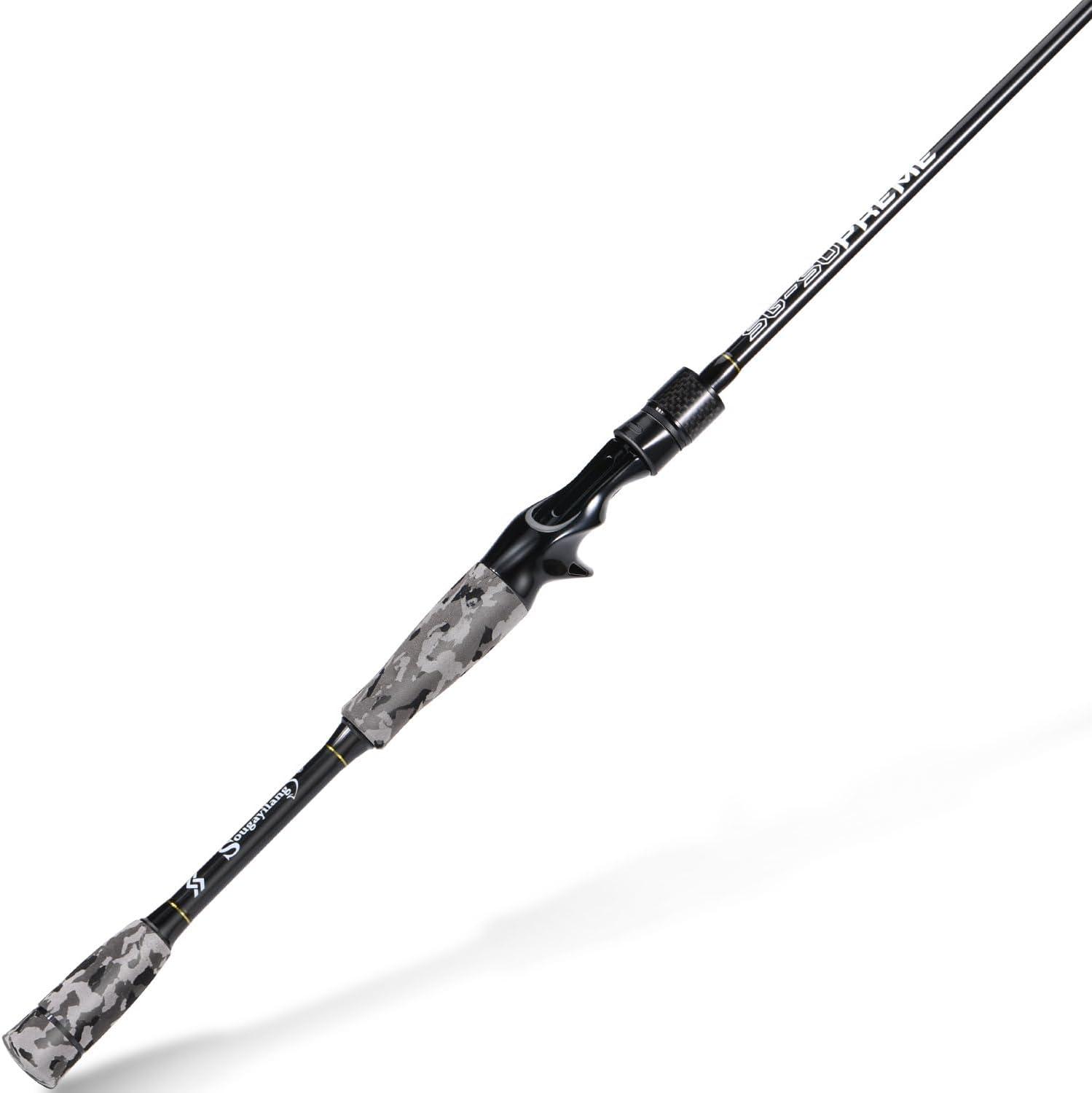 image:imageSougayilang Fishing Rod Medium 2Pc Graphite Composite Blank Spinning amp Casting Rod Camouflage EVA Grip Smooth Transition Fishing PoleGreyCasting