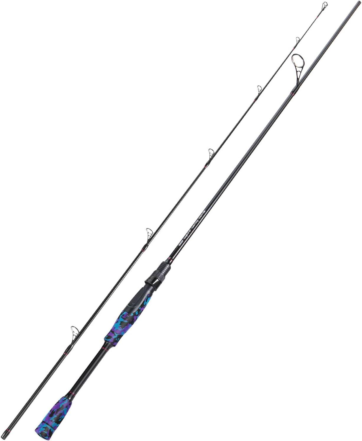 image:imageSougayilang Fishing Rod Medium 2Pc Graphite Composite Blank Spinning amp Casting Rod Camouflage EVA Grip Smooth Transition Fishing PolePurpleSpinning