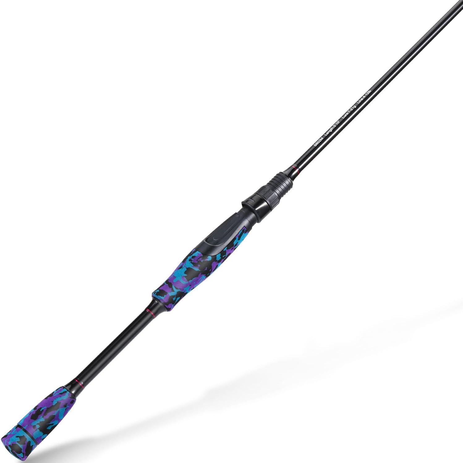 image:imageSougayilang Fishing Rod Medium 2Pc Graphite Composite Blank Spinning amp Casting Rod Camouflage EVA Grip Smooth Transition Fishing PolePurpleSpinning