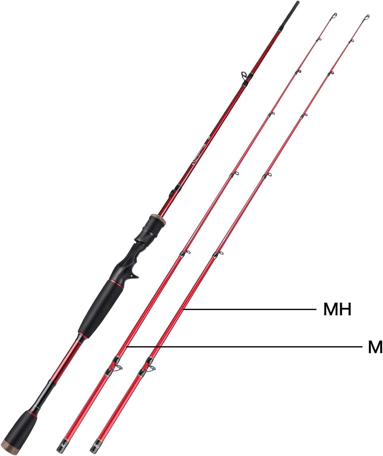 image:imageSougayilang Fishing Rod 2Pc Casting Rod Spinning Rod for Freshwater Tournament Quality Fishing Pole with 2 Tips for BassCastingRedTwin Tips
